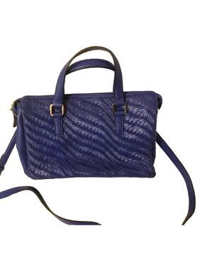 SABRINA SCALA Blue Woven Leather SATCHEL BLUE CROSSBODY Hong Kong